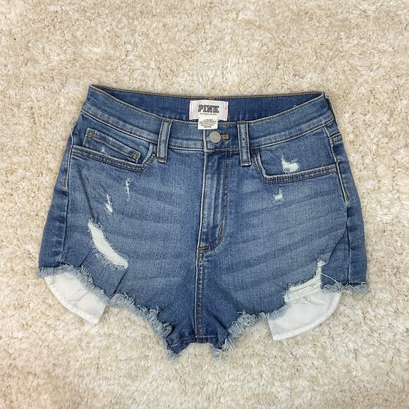 Size 4 PINK Jean Shorts - Picture 1 of 3
